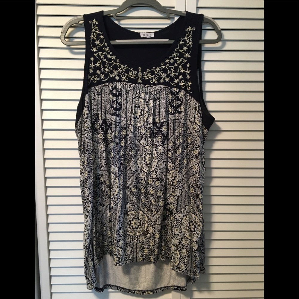 Blue with white yellow fun print size 2x